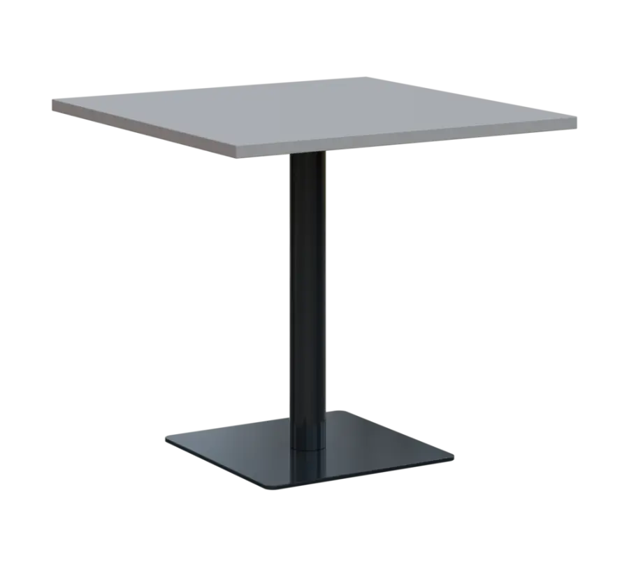 SQT 450 - 3 stůl hranlatý, deska 800x800 mm, síla 25 mm, trubková noha černá, šedá